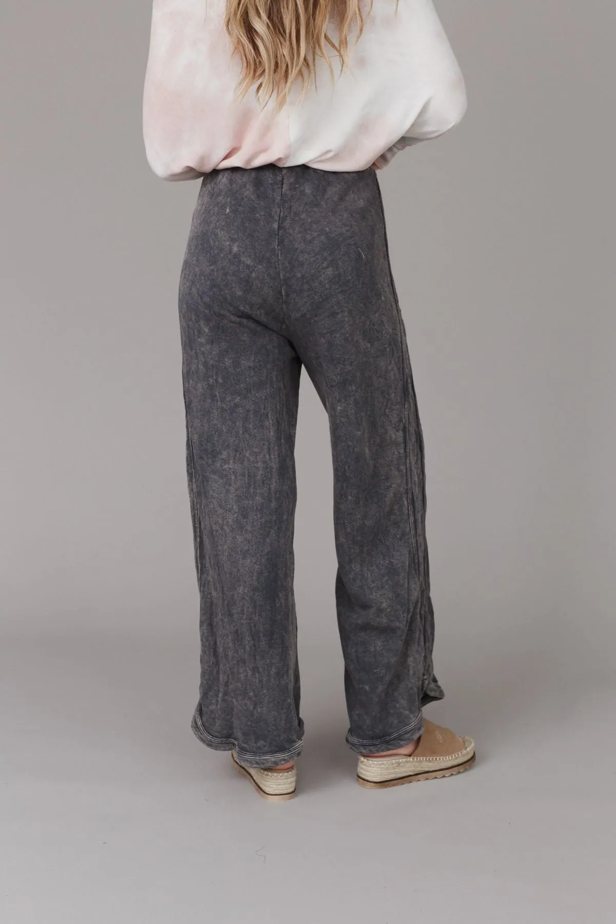 So Comfy Wide Leg Pant Full Length - Charcoal