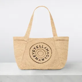 STELLA MCCARTNEY Crochet Raffia Tote Bag - Natural