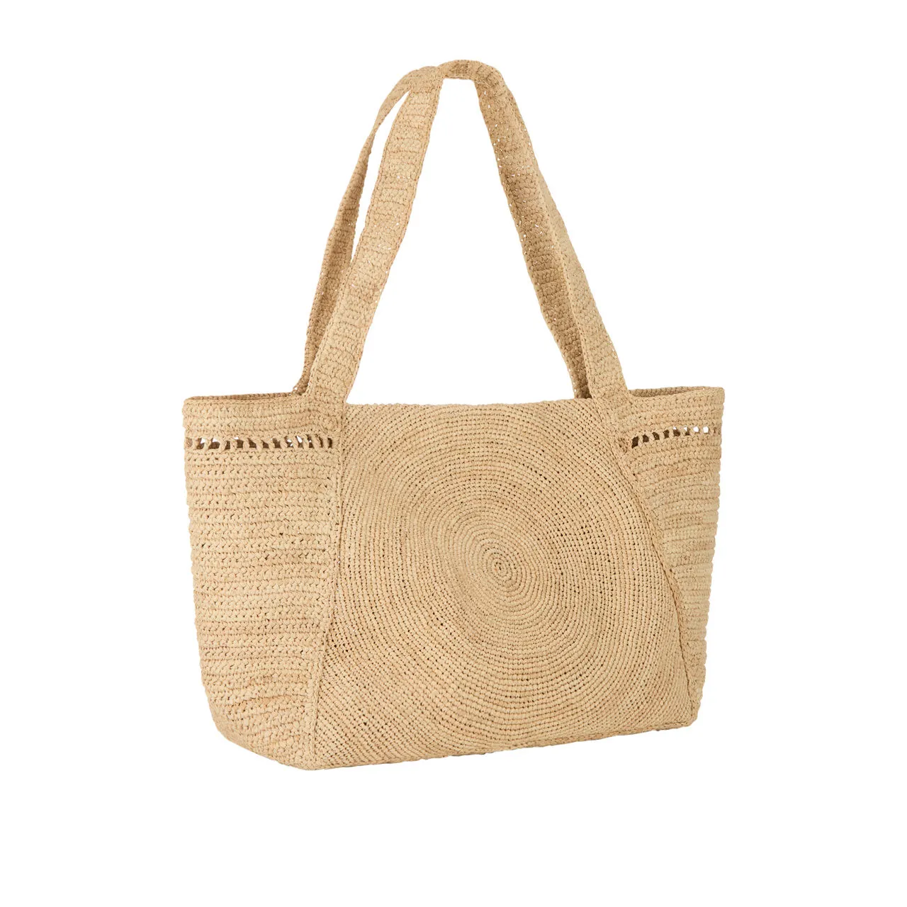 STELLA MCCARTNEY Crochet Raffia Tote Bag - Natural