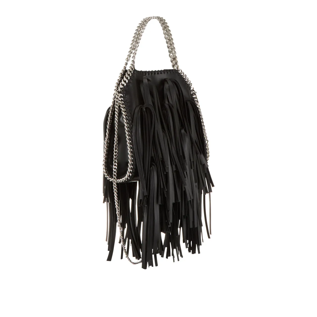 STELLA MCCARTNEY Falabella Fringe Mini Tote Bag - Black