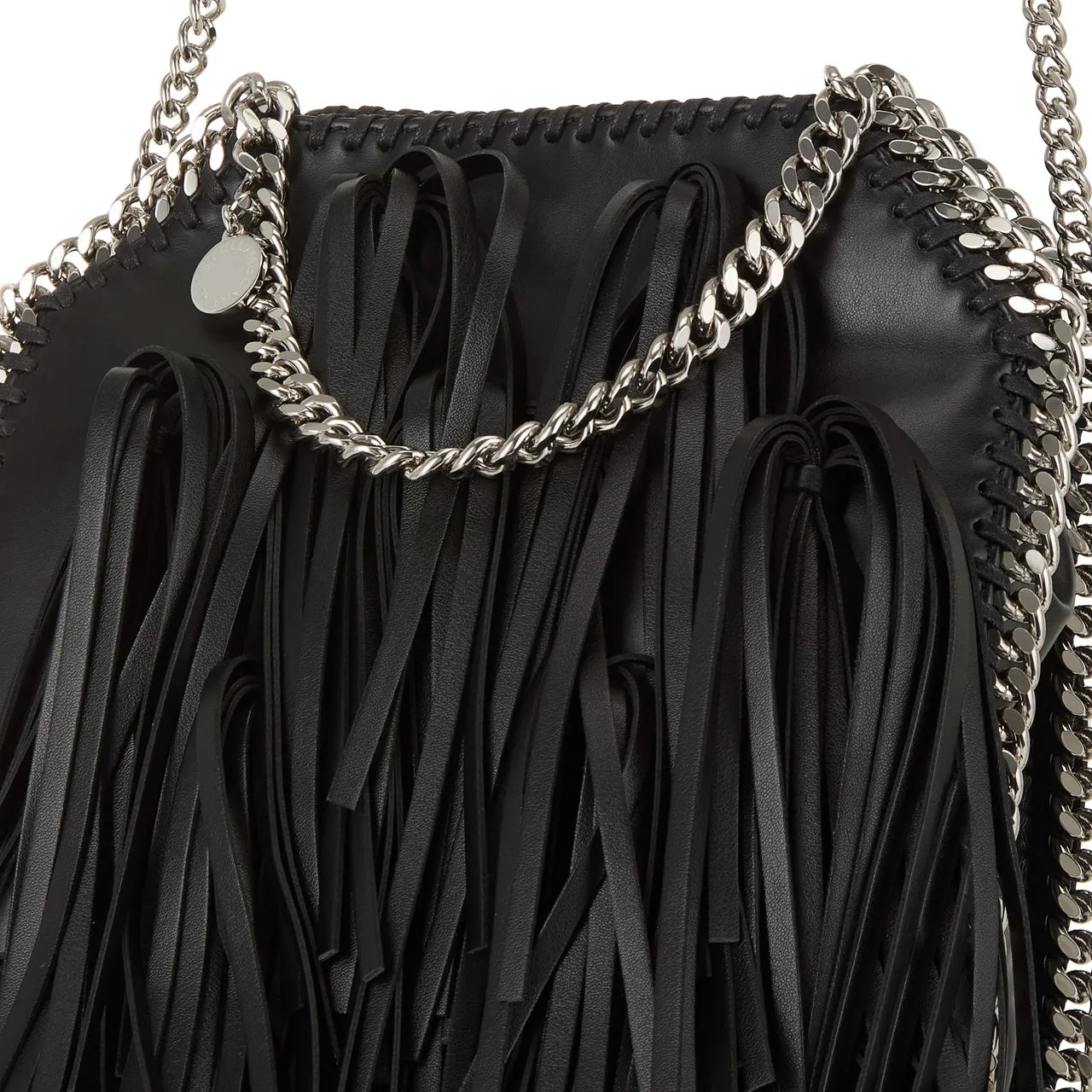 STELLA MCCARTNEY Falabella Fringe Mini Tote Bag - Black