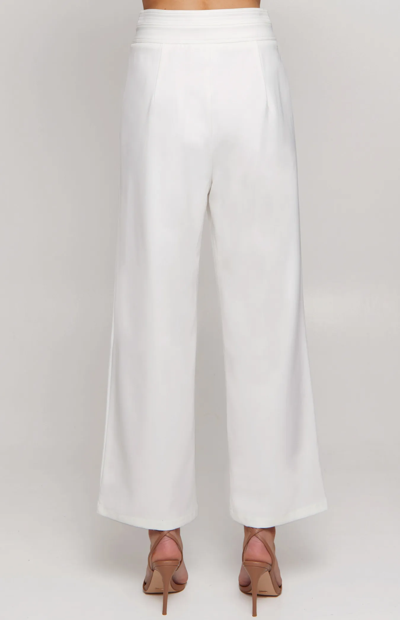 Stitched Waistband Detail Wide Leg Pants (SPA430A)