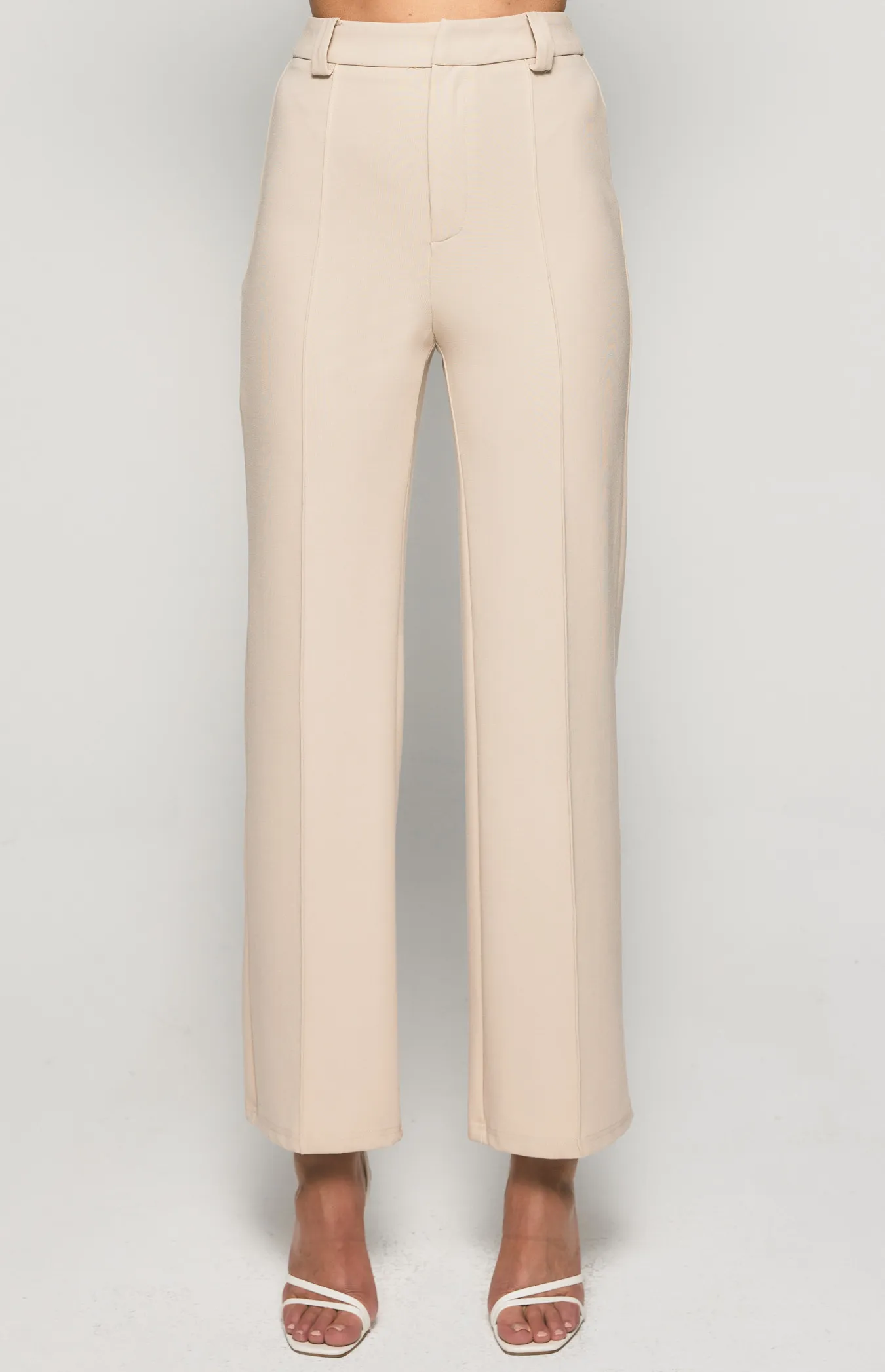 Stretch Fabric High Waisted Wide Leg Pants (SPA416B)