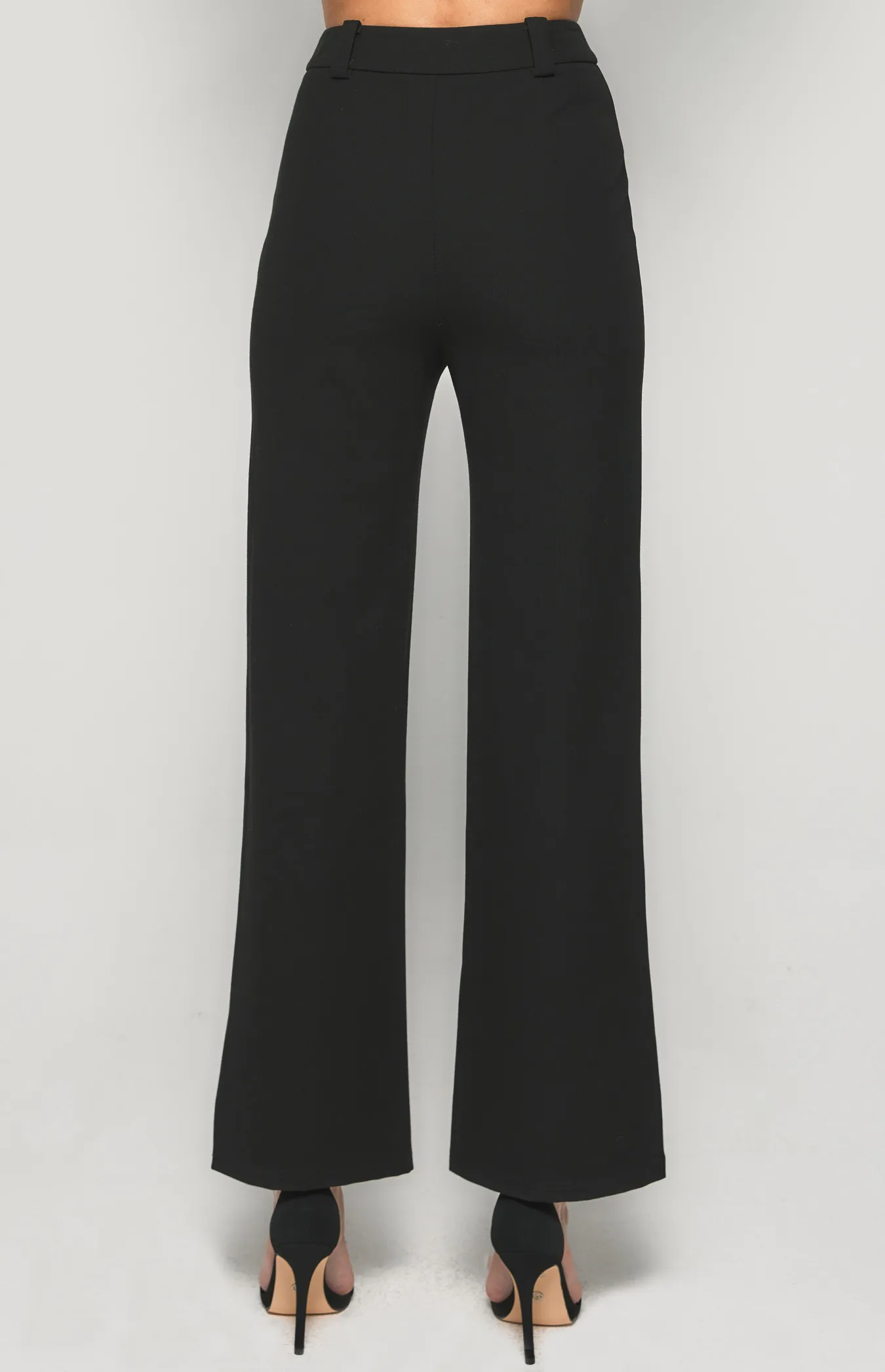 Stretch Fabric High Waisted Wide Leg Pants (SPA416B)