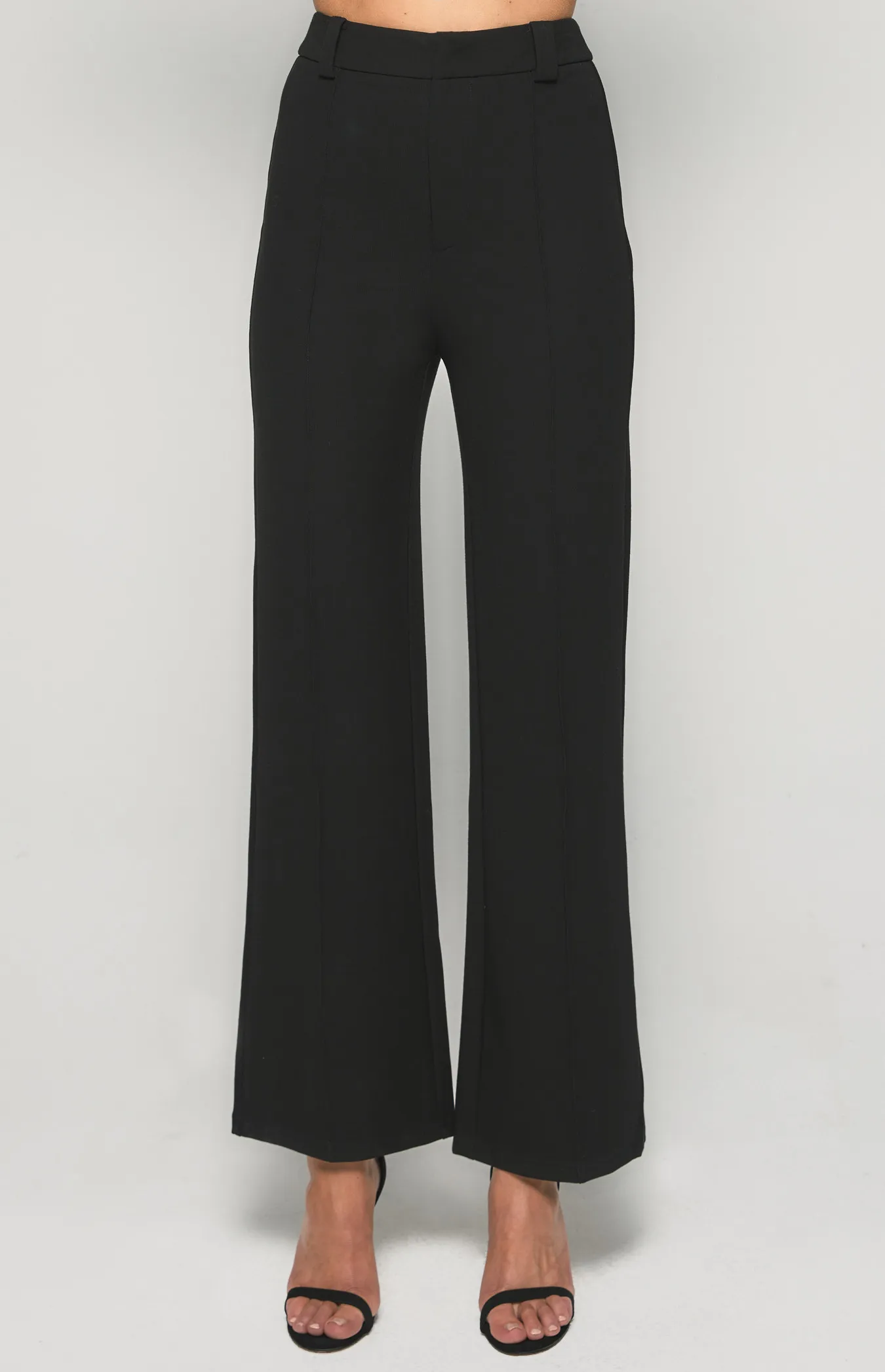 Stretch Fabric High Waisted Wide Leg Pants (SPA416B)