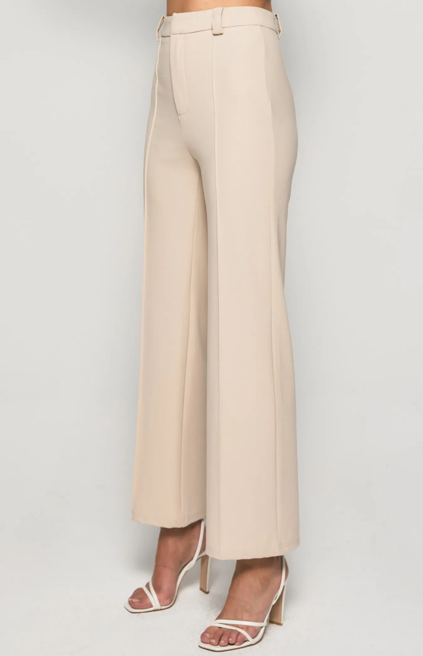 Stretch Fabric High Waisted Wide Leg Pants (SPA416B)