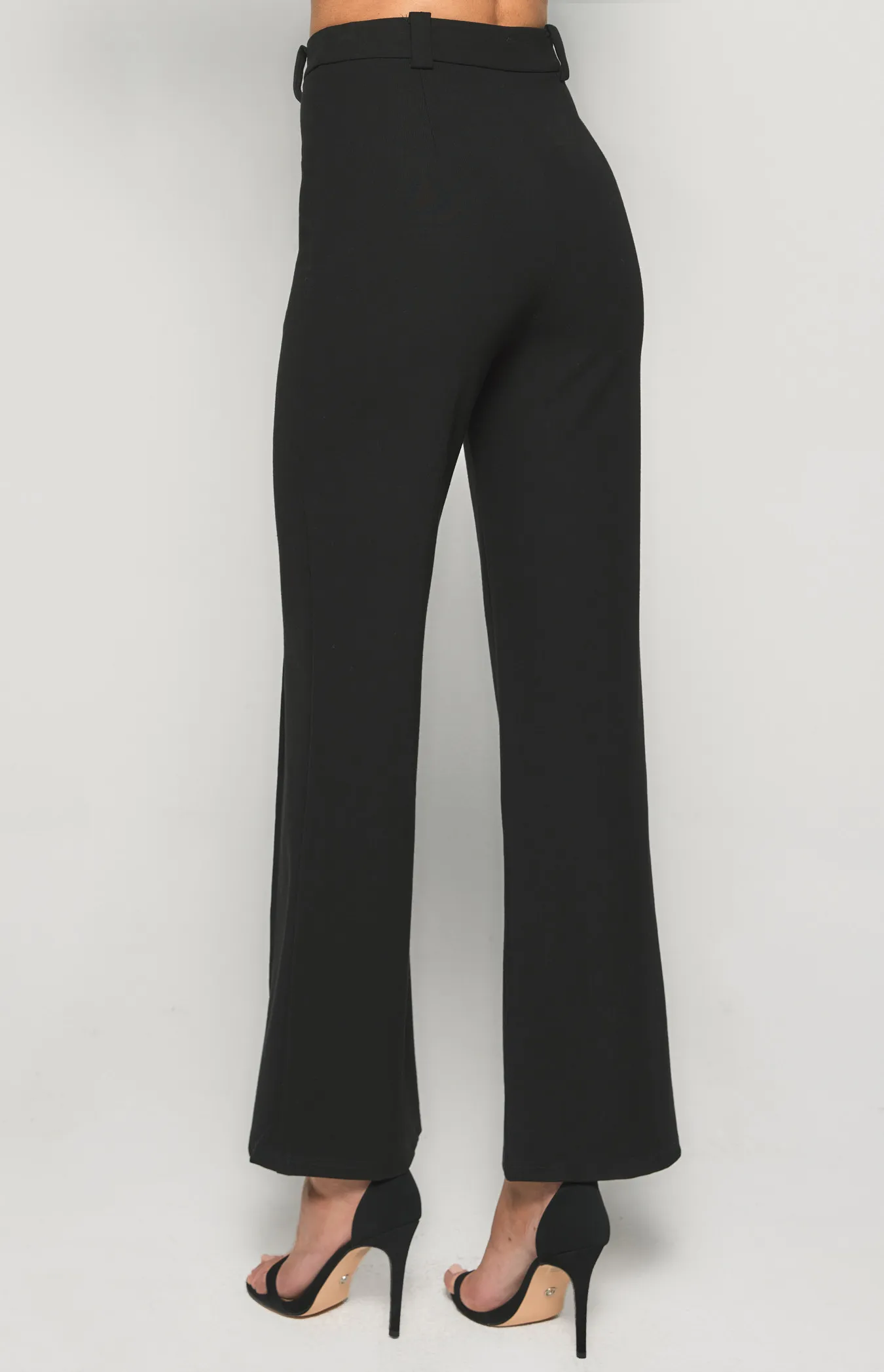 Stretch Fabric High Waisted Wide Leg Pants (SPA416B)