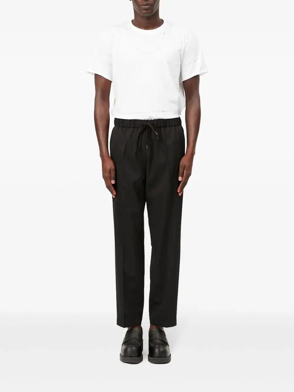 Tailored trousers with drawstring