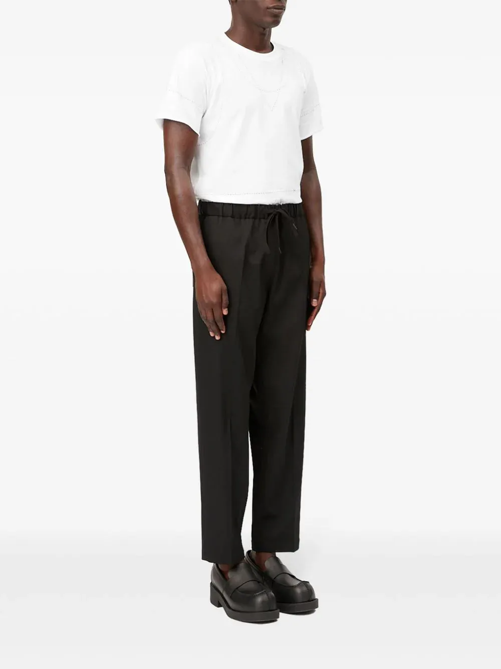 Tailored trousers with drawstring