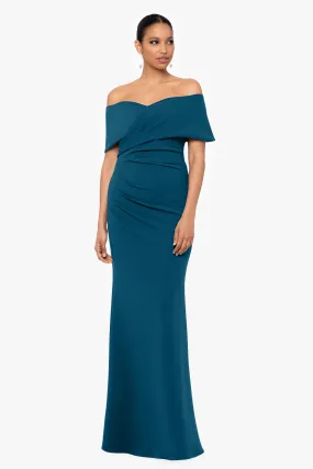 Tanya Long Off The Shoulder Scuba Crepe Dress