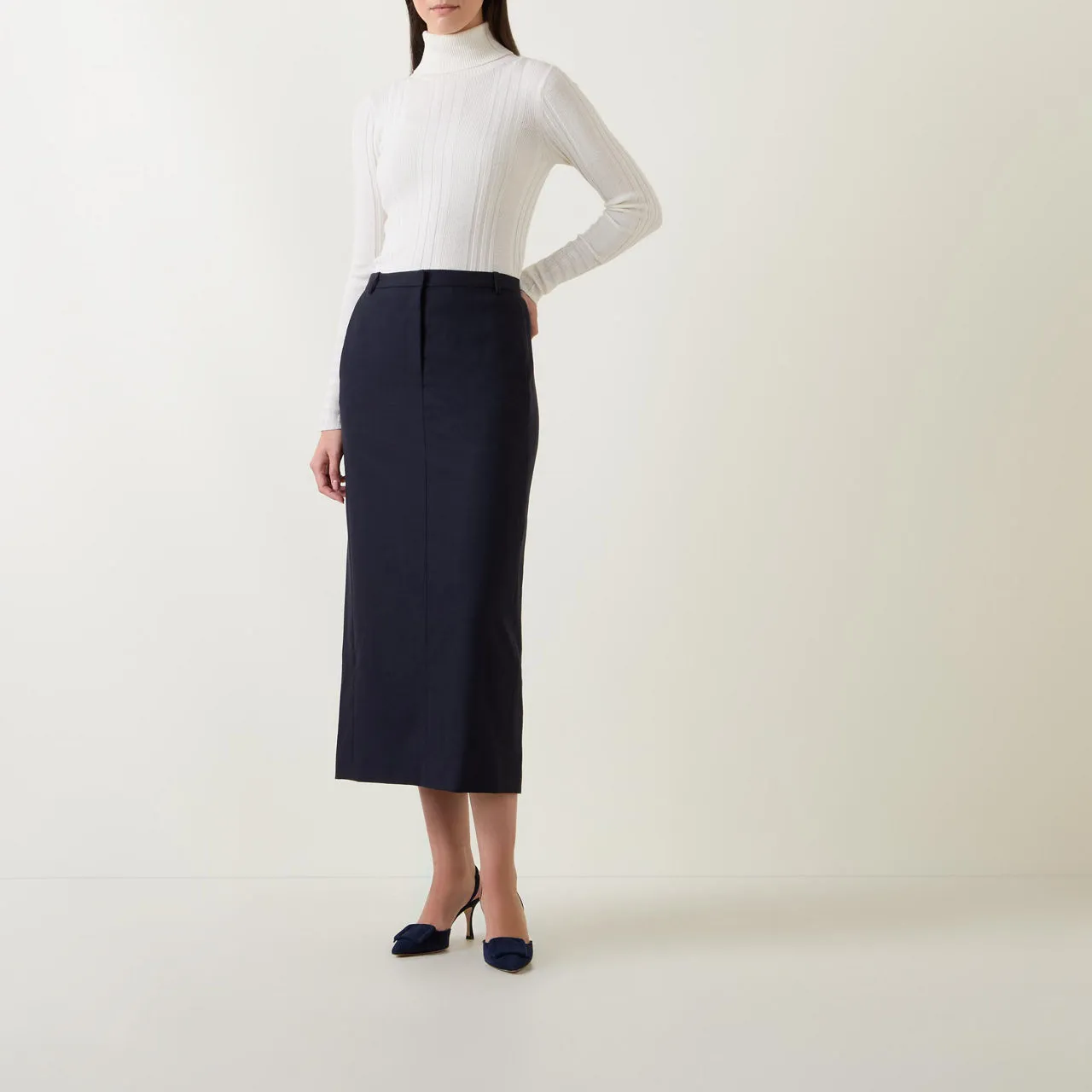 THEORY High-Waisted Pencil Skirt - Navy