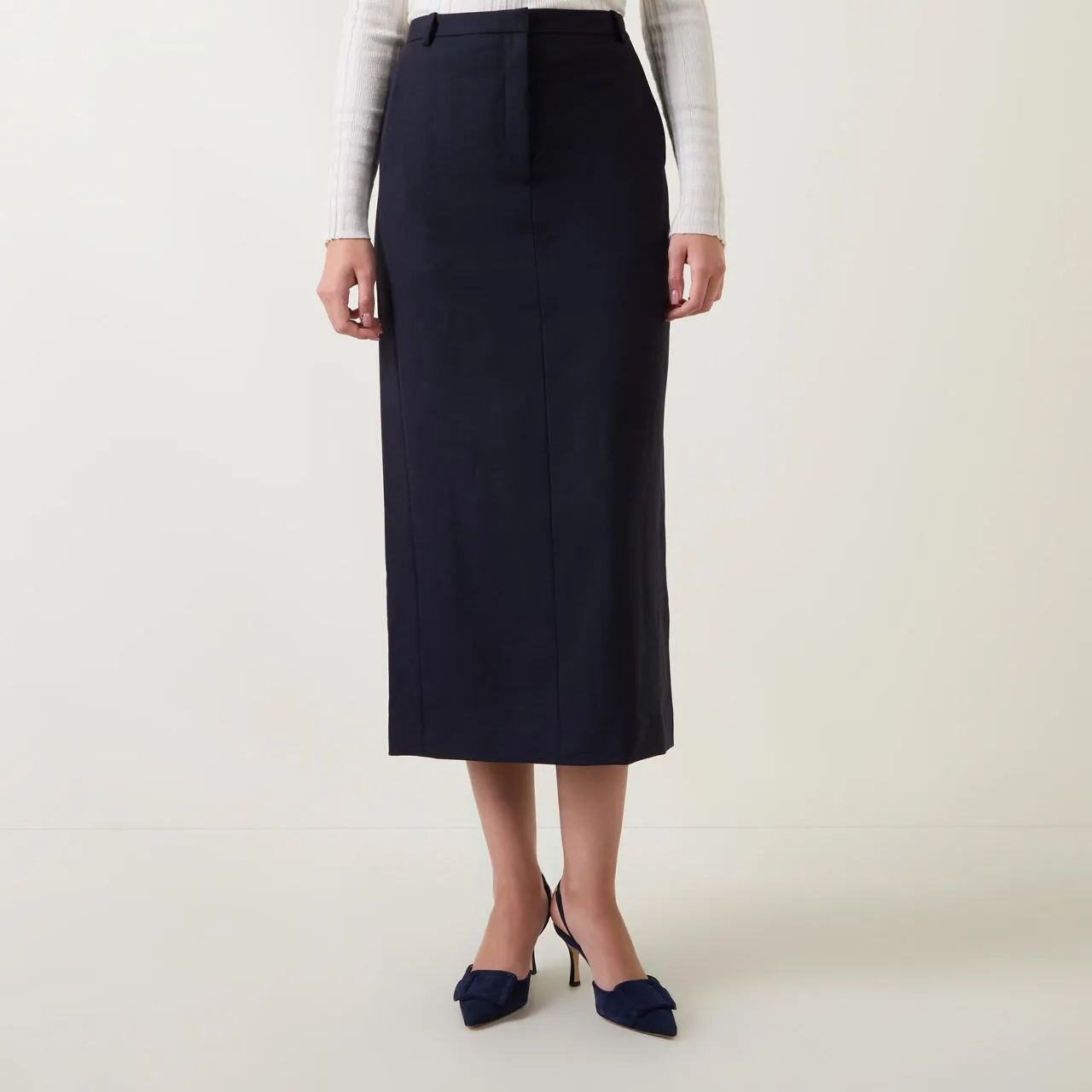 THEORY High-Waisted Pencil Skirt - Navy