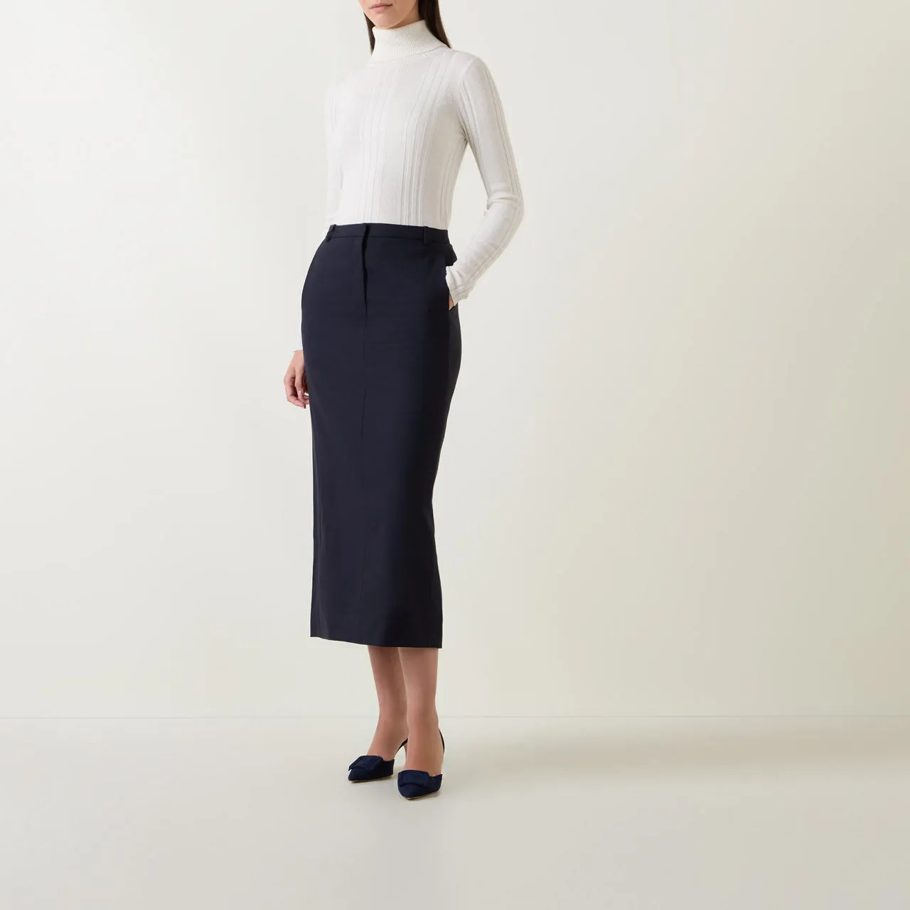 THEORY High-Waisted Pencil Skirt - Navy