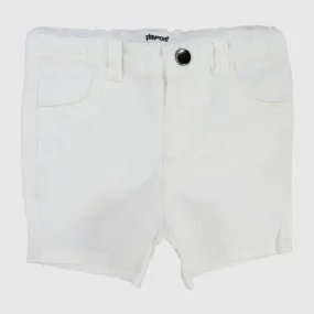 Unisex White Gabardine Shorts