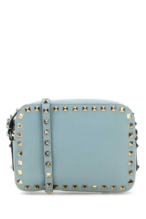 Valentino Garavani Light Blue Leather Rockstud Crossbody Bag