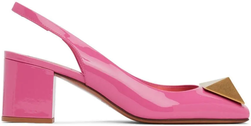 Valentino Garavani Pink One Stud Slingback 60 Heels