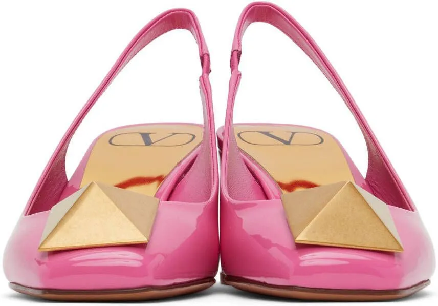 Valentino Garavani Pink One Stud Slingback 60 Heels