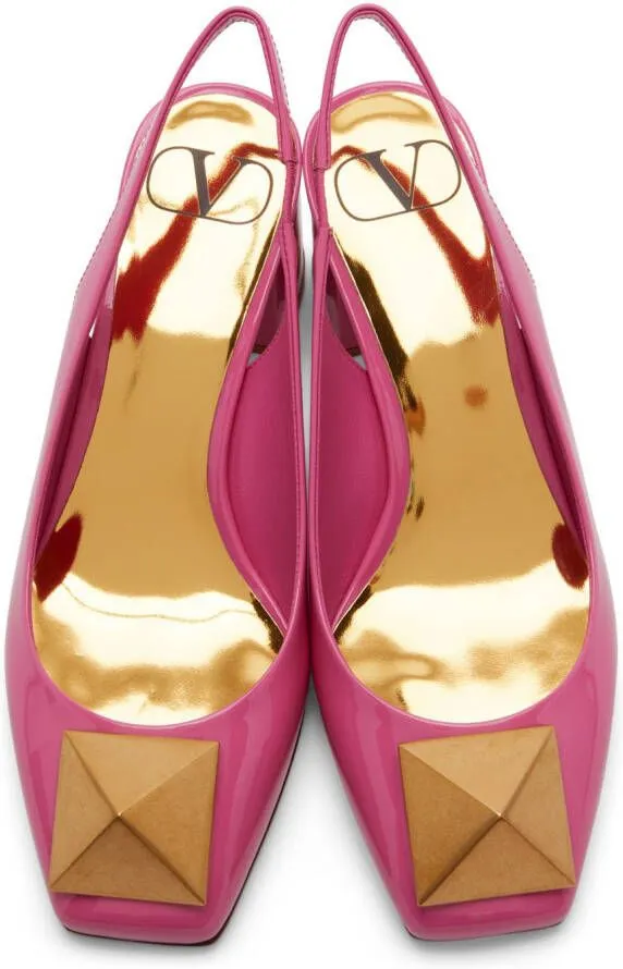 Valentino Garavani Pink One Stud Slingback 60 Heels