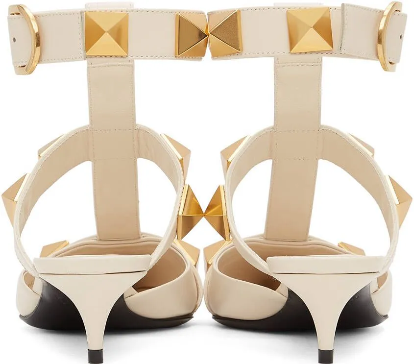 Valentino Garavani White Medium Roman Stud Heels