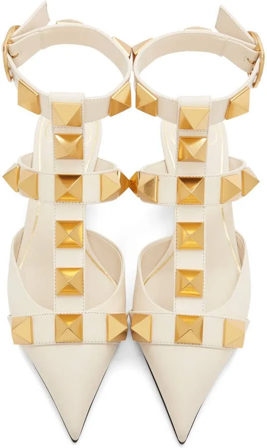 Valentino Garavani White Medium Roman Stud Heels