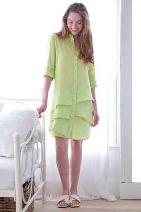 Washed Linen Jenna Dress Key Lime Green