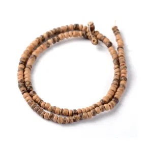 Wood Spacer Beads, Rondelle, Natural, Coconut Shell, Brown, 4mm