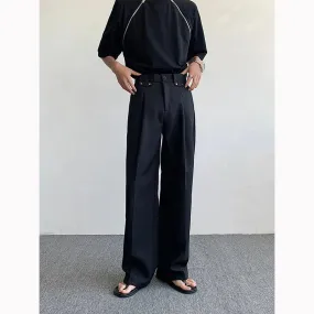 Xituodai Black Oversized Suit Pants Men Fashion Social Mens Dress Pants Korean Loose Straight Wide Leg Pants Mens Office Formal 