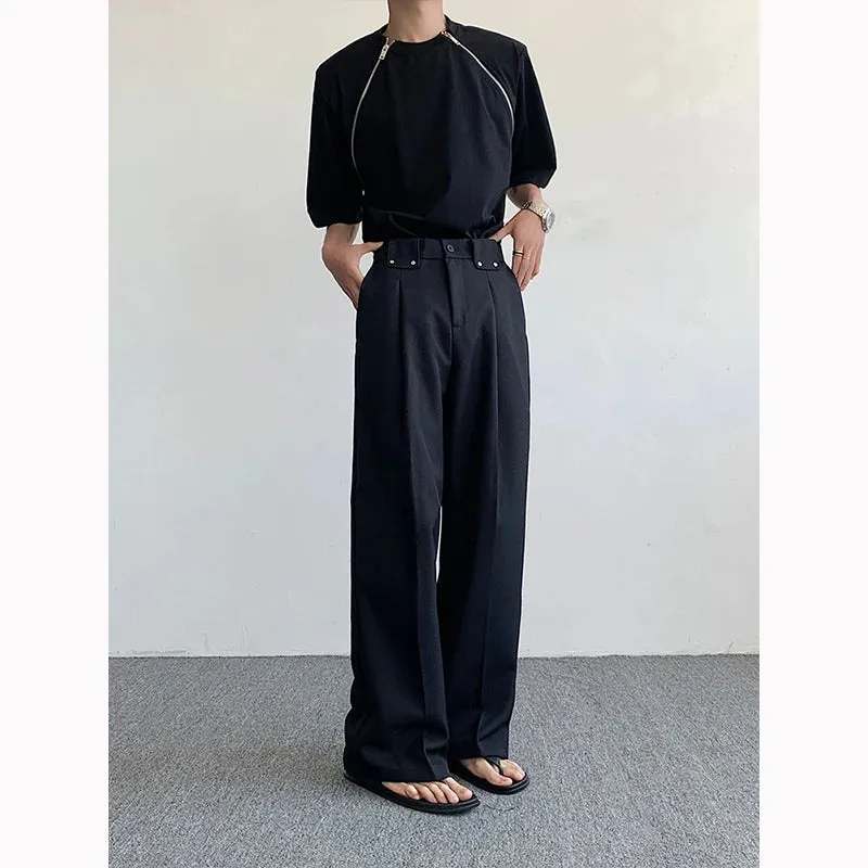 Xituodai Black Oversized Suit Pants Men Fashion Social Mens Dress Pants Korean Loose Straight Wide Leg Pants Mens Office Formal 