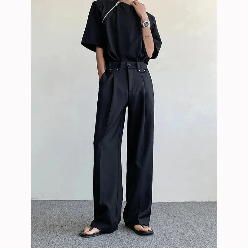 Xituodai Black Oversized Suit Pants Men Fashion Social Mens Dress Pants Korean Loose Straight Wide Leg Pants Mens Office Formal 