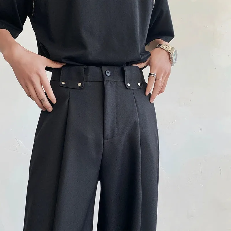 Xituodai Black Oversized Suit Pants Men Fashion Social Mens Dress Pants Korean Loose Straight Wide Leg Pants Mens Office Formal 