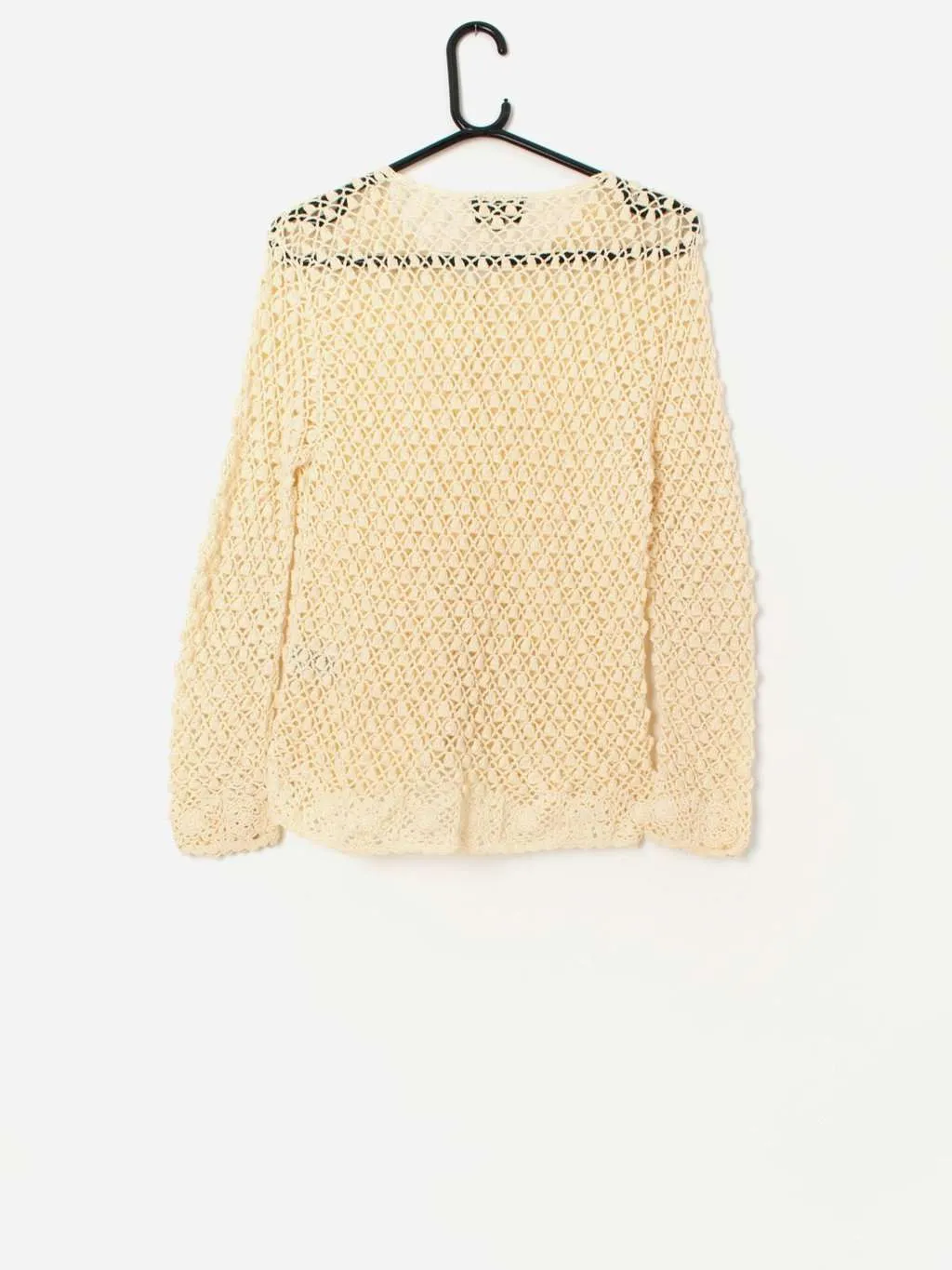 Y2K vintage Monsoon crochet cardigan in cream – Small