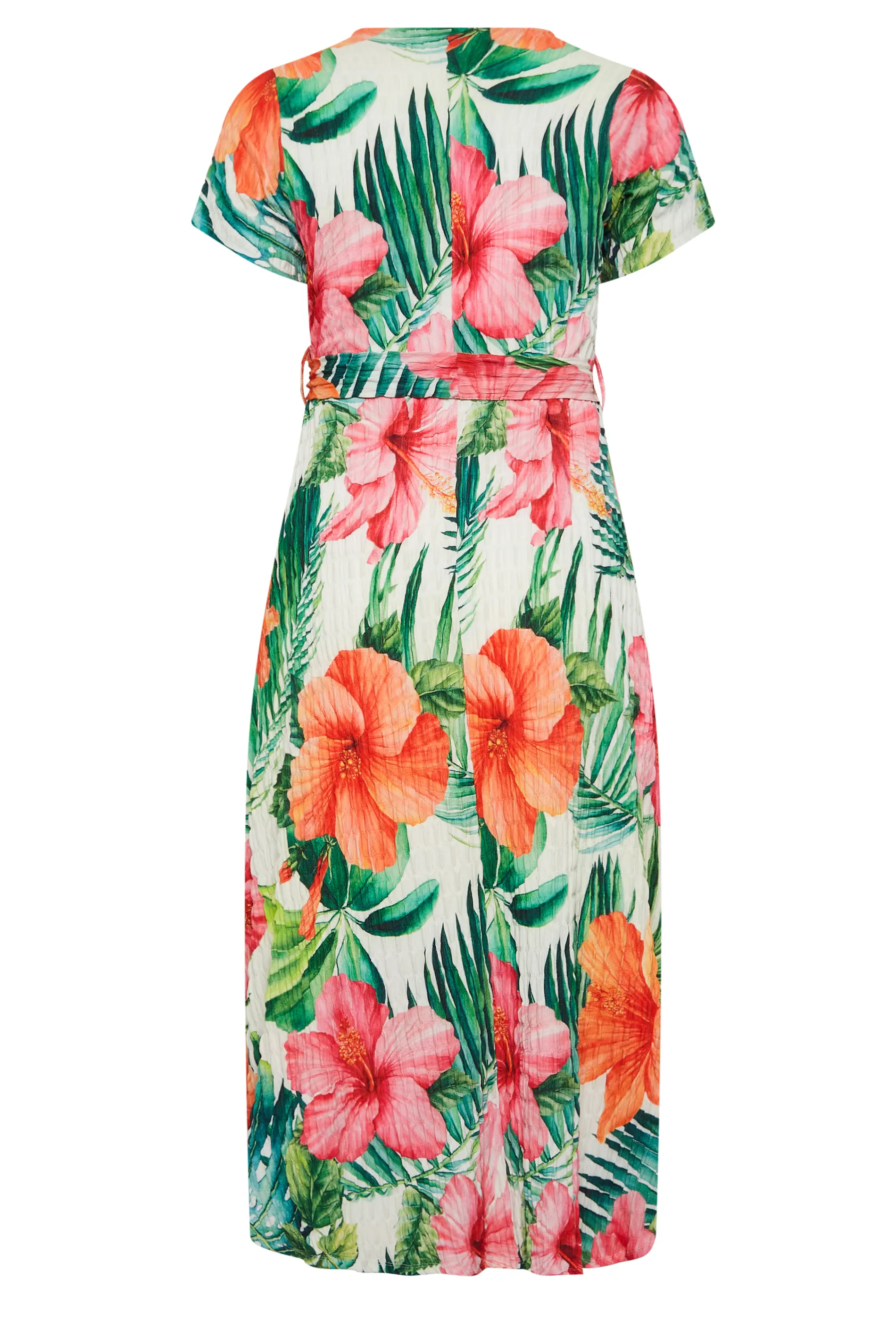 YOURS Curve Green Tropical Floral Print Wrap Dress