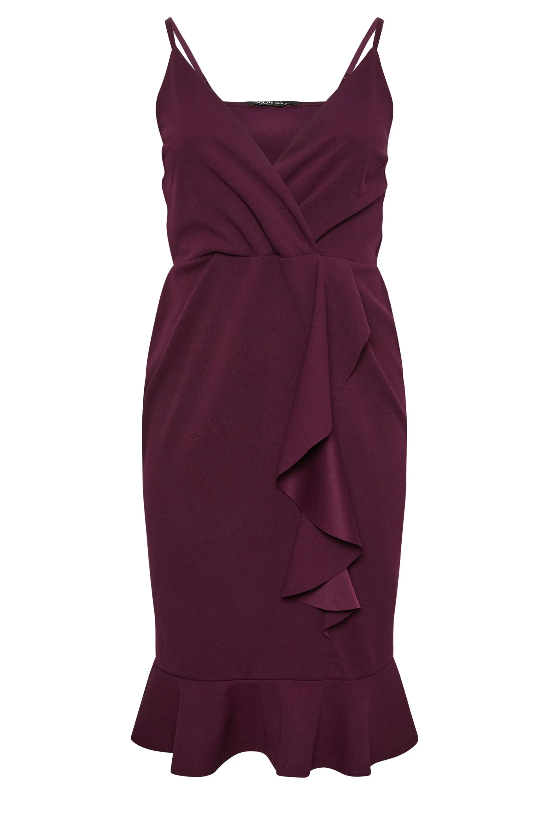 YOURS LONDON Curve Purple Ruffle Wrap Dress