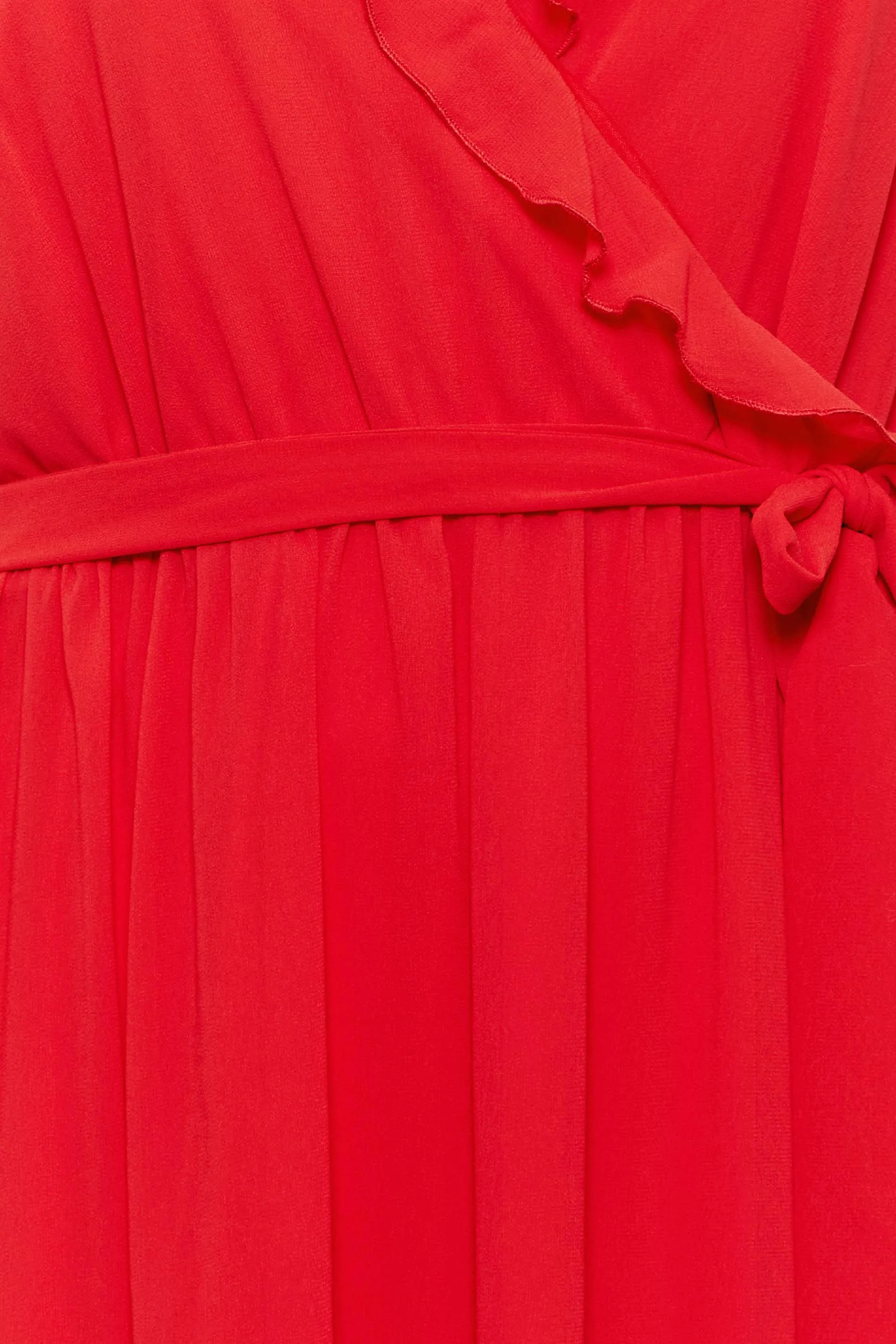 YOURS LONDON Curve Red Ruffle Wrap Dress