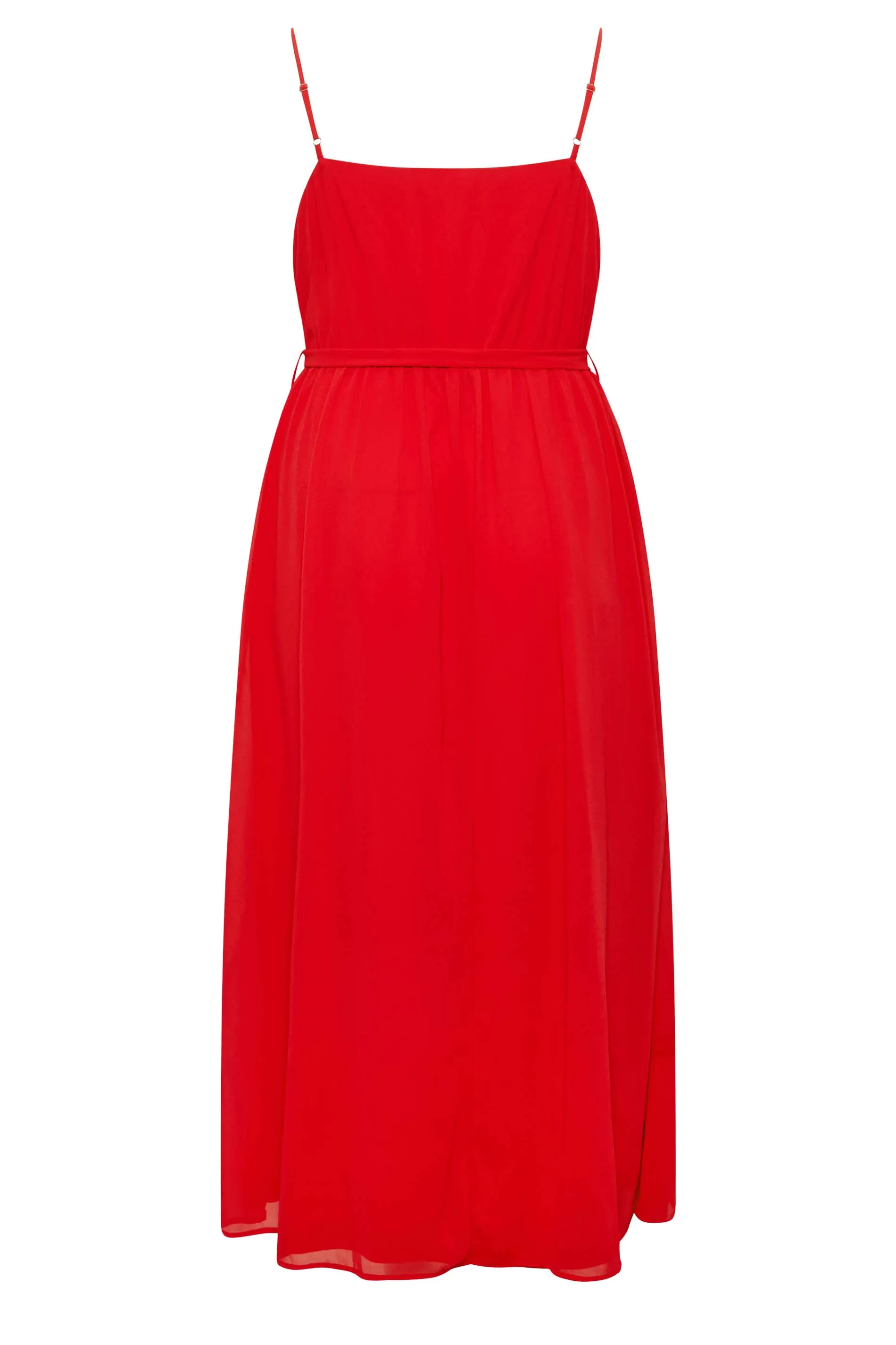 YOURS LONDON Curve Red Ruffle Wrap Dress